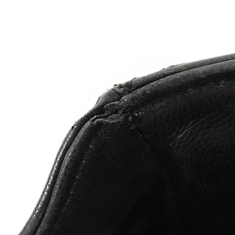 CHANEL Black Lambskin Leather Shoulder Bag